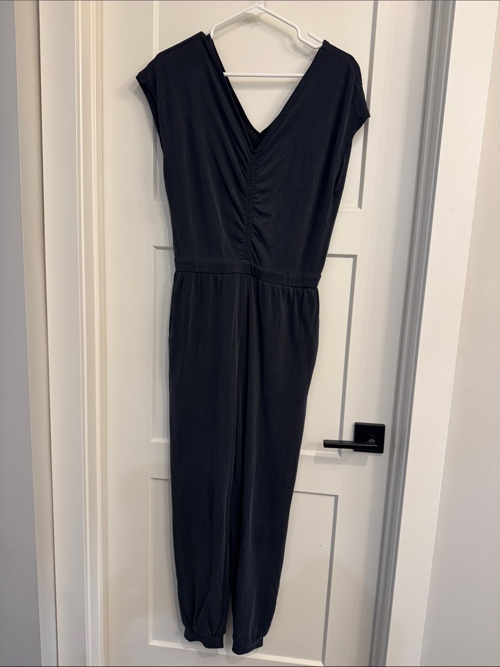 Express Navy Sueded Jumpsuit
